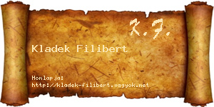 Kladek Filibert névjegykártya